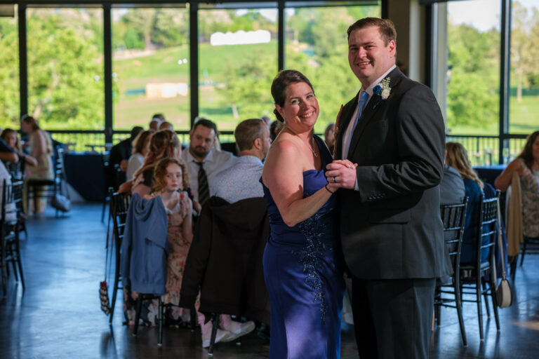 Dan dancing with his mom at their Heritage Hills Golf Resort reception
