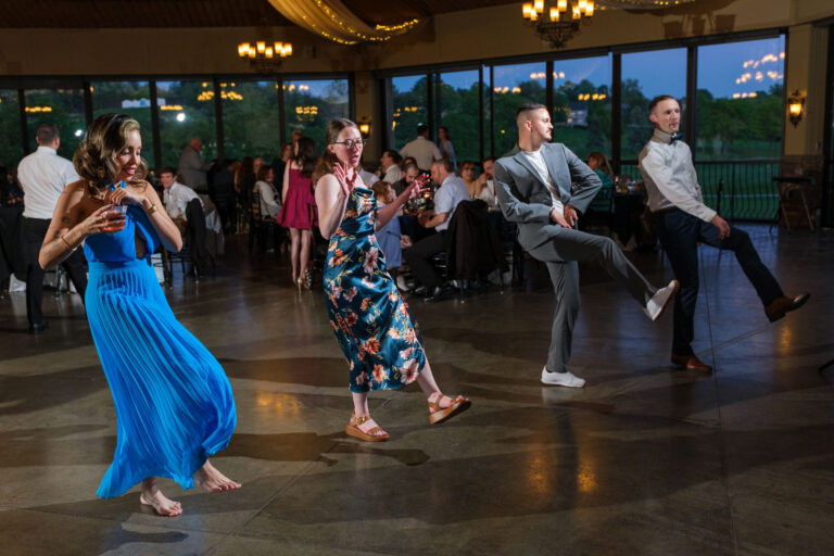 Guests on the dance floor at Dan and Maddie's Heritage Hills reception